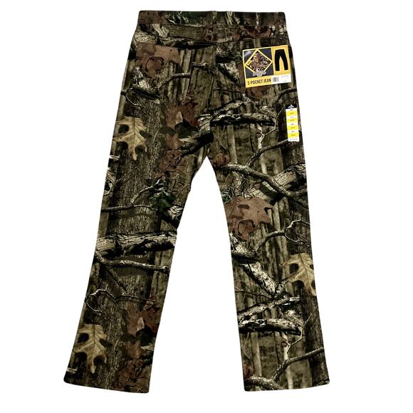 Mossy Oak Jeans Mens 32X32 Break Up Tree Camo Country Outdoors Hunting 5 Pocket - Picture 1 of 12